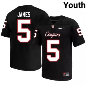 Houston Coogs Will James #5 Black Youth NCAA Football Jersey | Premium Stitched Edition 66689290