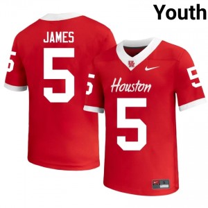 Houston Coogs Will James #5 Red Youth High School Football Jersey | Premium Stitched Edition 52625814