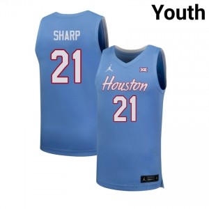#21 Emanuel Sharp Cougars Blue Youth Basketball College Jersey | Premium Replica Edition 44681364