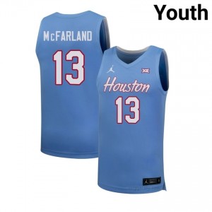 #13 Jacob McFarland Cougars Blue Youth Basketball University Jersey | Premium Replica Edition 51615558